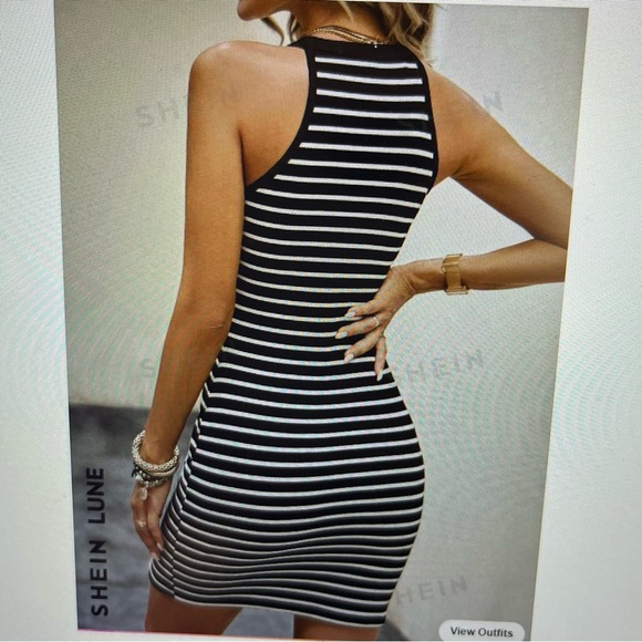 Shein Striped Dress Size XL (12) - Picture 2 of 7
